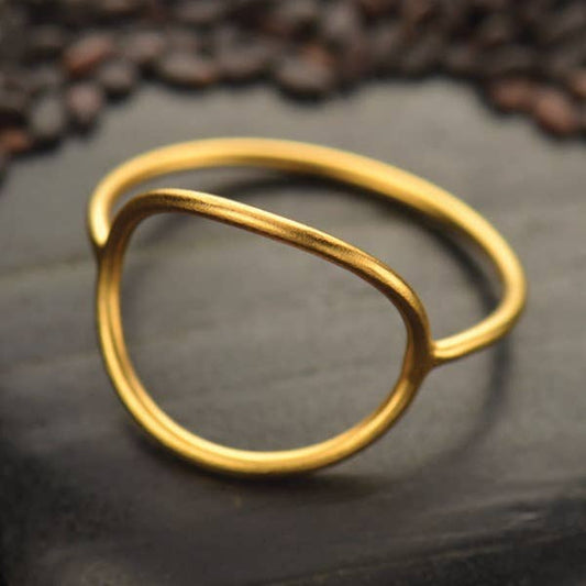 Gold Rings - Wire Circle with 24K Gold Plate