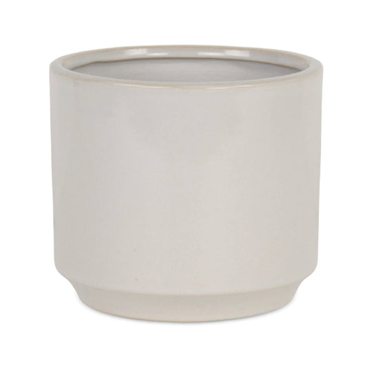 Elegora Straight Side Solid Color Ceramic Pot - Off White: X-Large