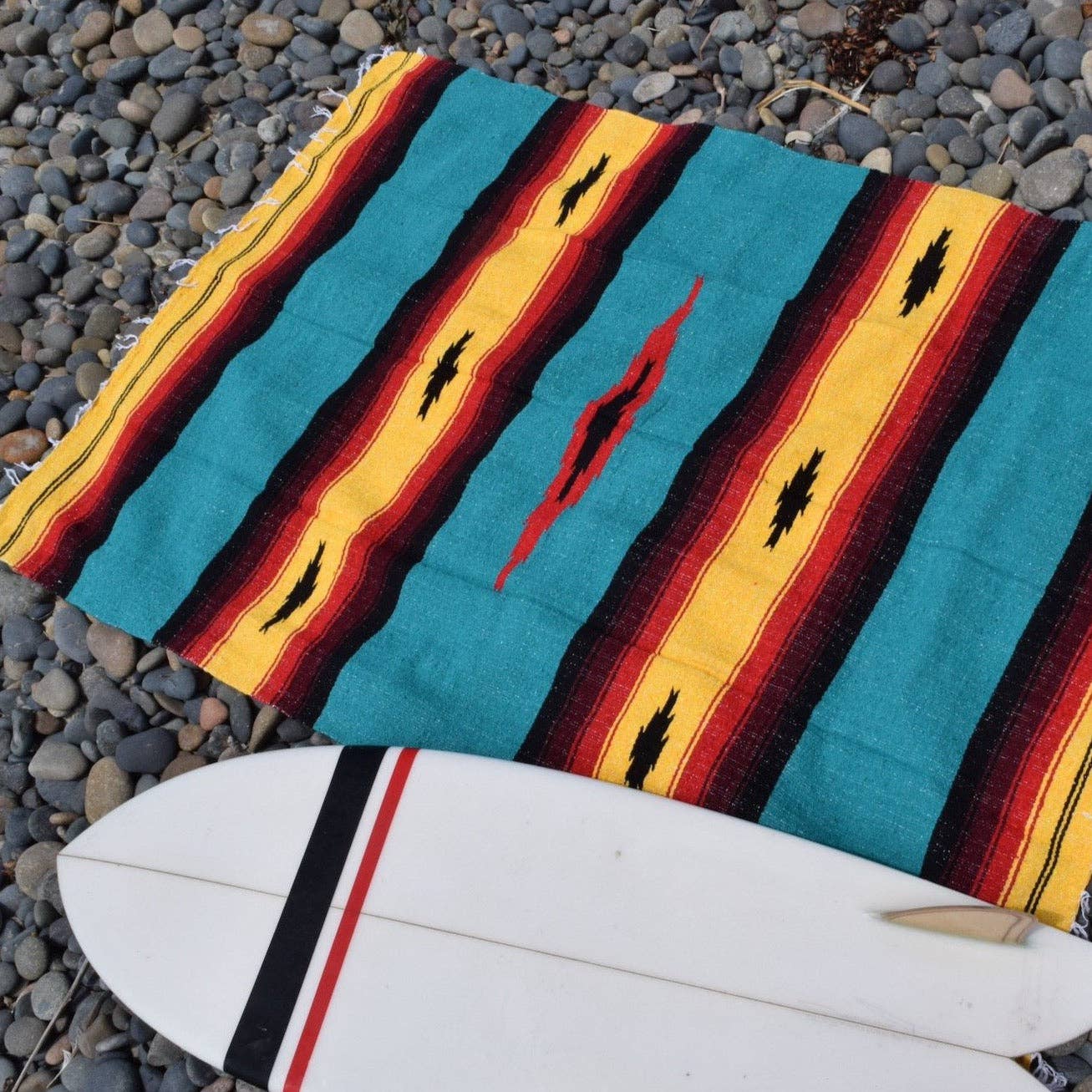 Turquoise Sunrise Baja Diamond Yoga Blanket