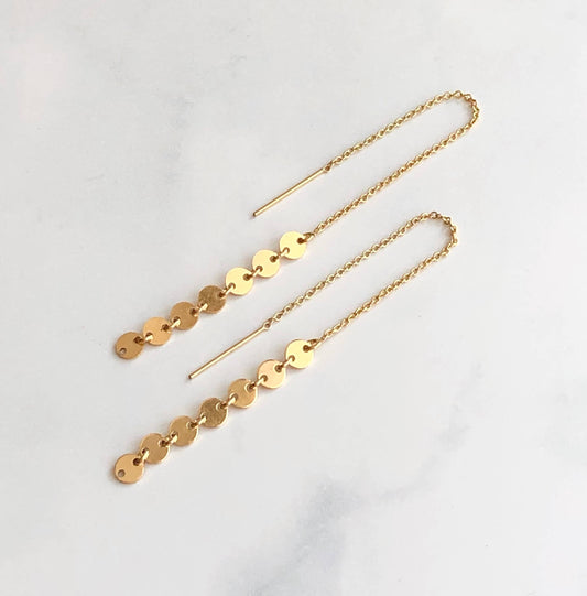 Tiny disk threaders-gold filled