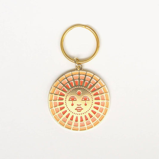 Sun Enamel Keychain