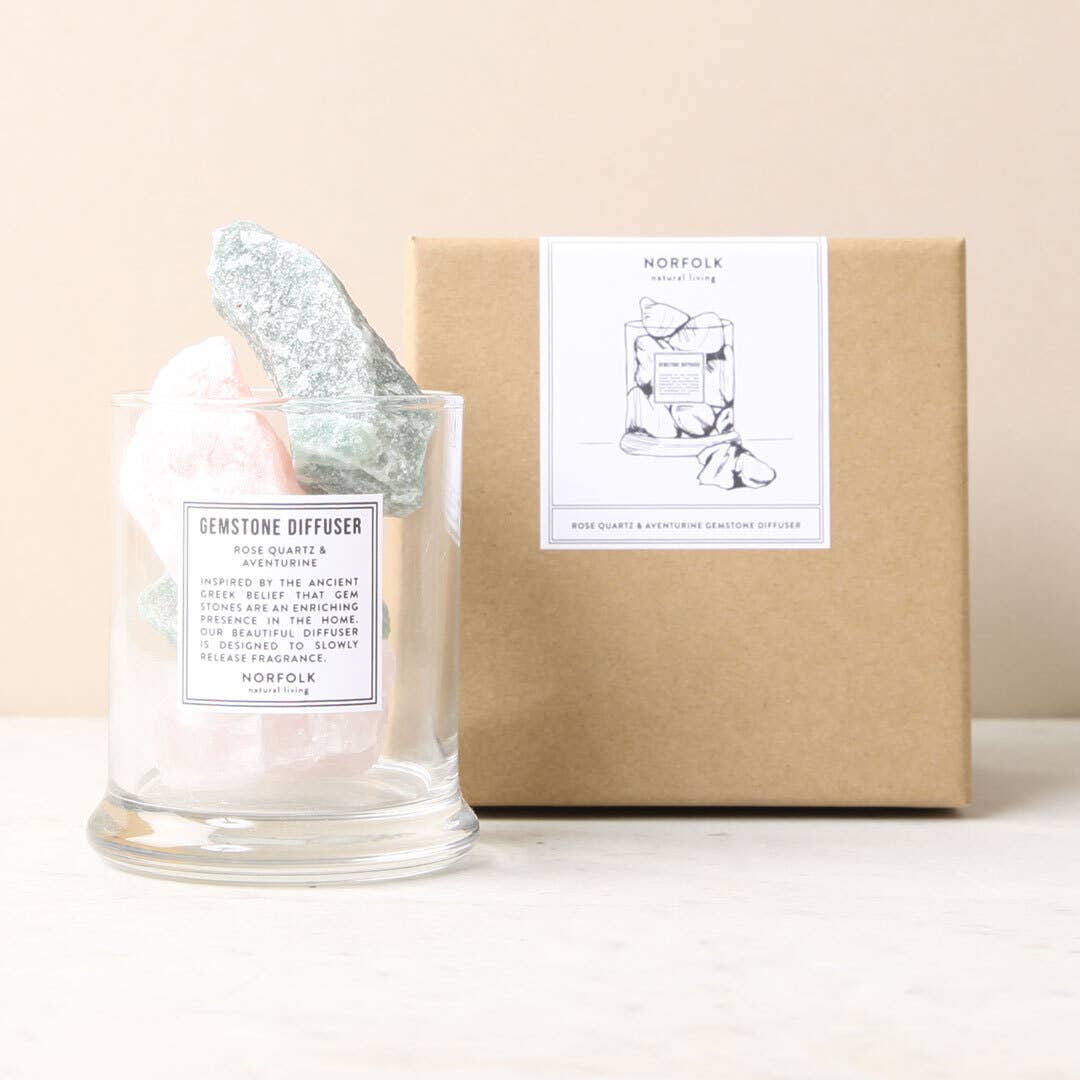 NNL - Rose Quartz and Green Aventurine - Gemstone Diffuser