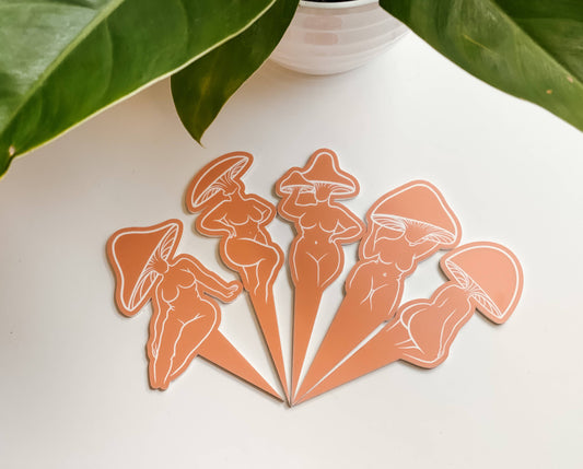 Mushroom Lady Plant Stakes