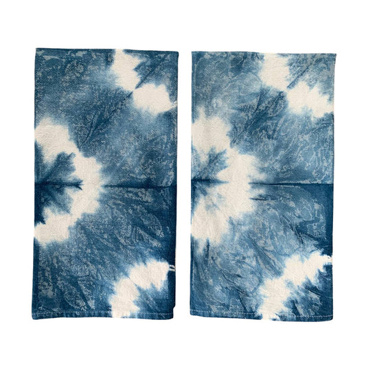 Indigo Dyed Shibori Tea Towel Dk Stars