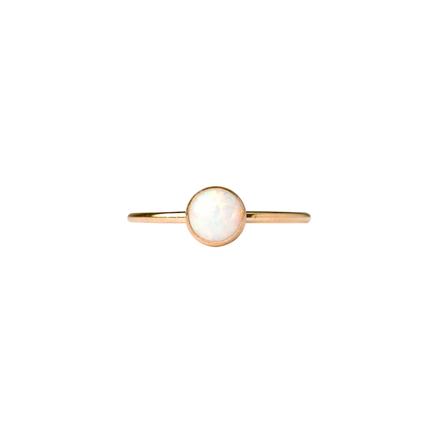 Medium Opal Ring 14k Gold Filled Stacking Band Handmade