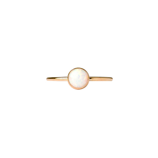 Medium Opal Ring 14k Gold Filled Stacking Band Handmade