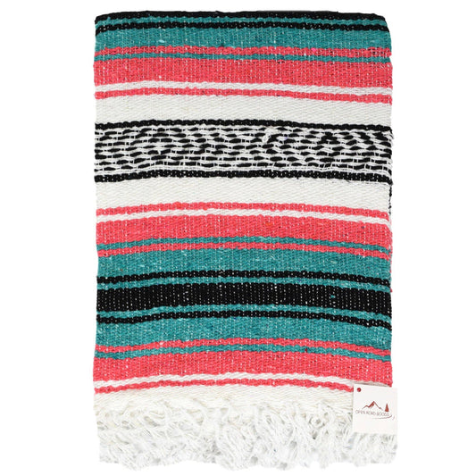 Coral and Sea Green Falsa Yoga Blanket
