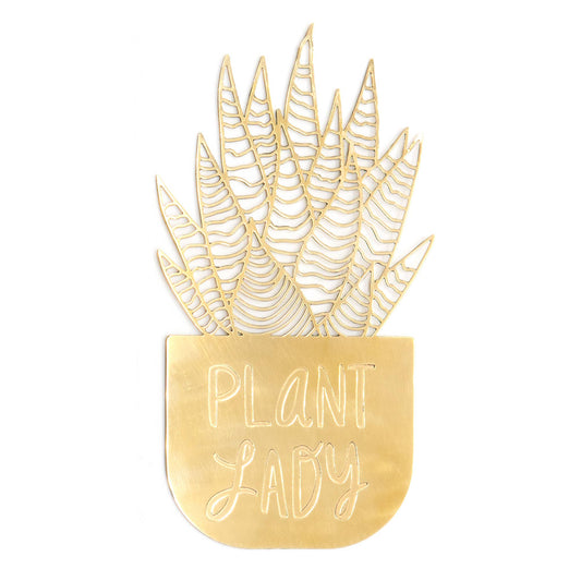 Plant Lady Brass Bookmark