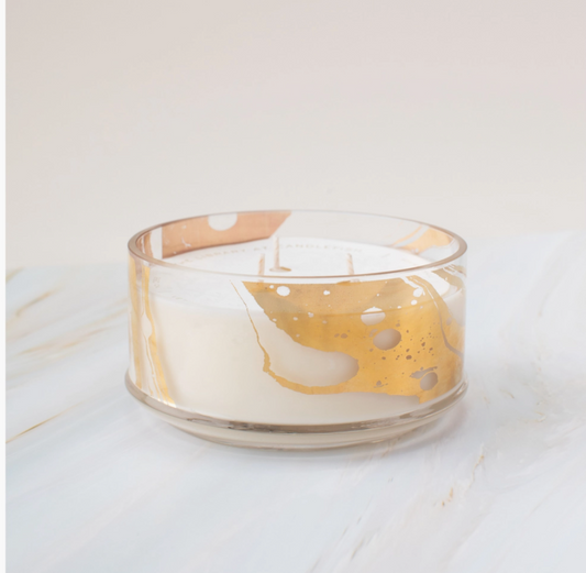 No. 67 Gold Marble Glass Candle 12 oz