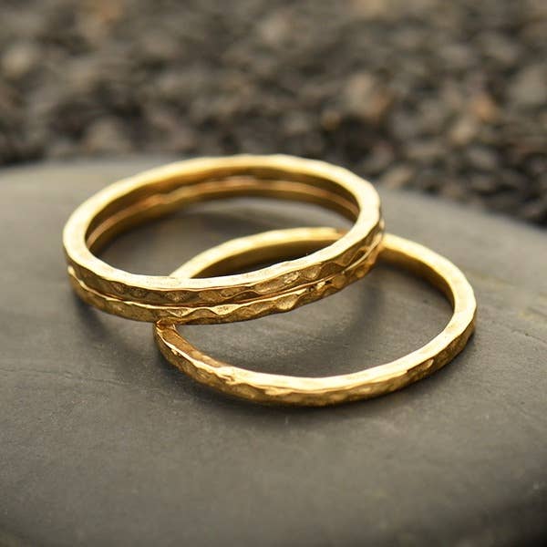 Natural Bronze Hammer Finish Stacking Ring