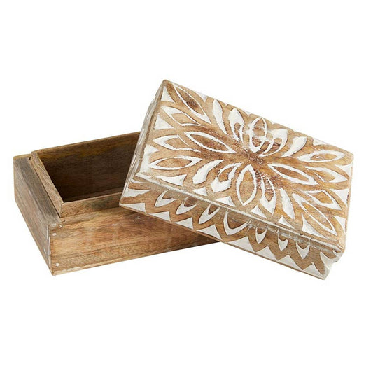 White Matte Carved Box