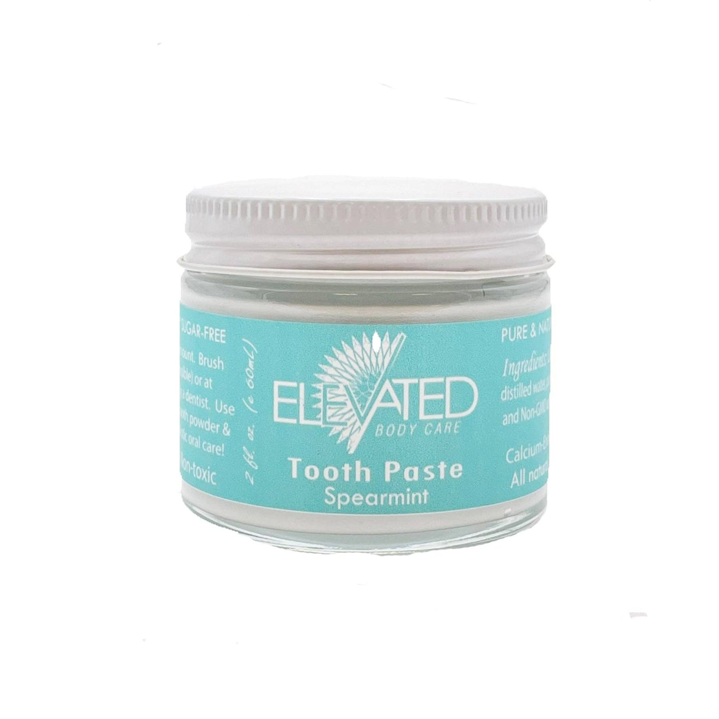 ELEVATED - Natural Toothpaste - Fluoride FREE - Glass Jar: Spearmint