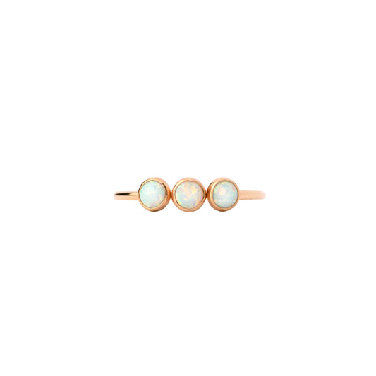 Sisters Opal Ring Three Stone Ring Opal Trio Band White Opal