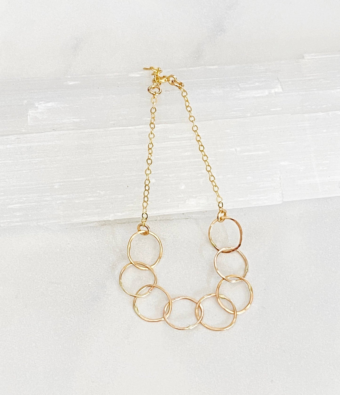 Hammered circles bracelet