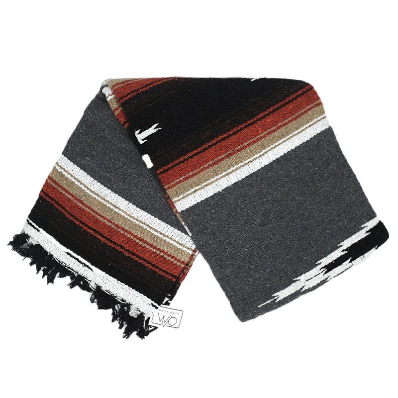 Retro Charcoal Black Baja Diamond Blanket