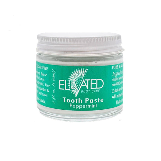 ELEVATED - Natural Toothpaste - Fluoride FREE - Glass Jar: Peppermint