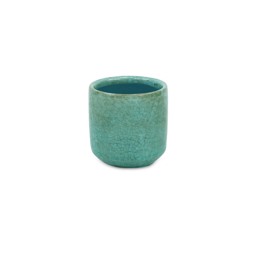 Lavina Mosaic Pattern Green Ceramic Pot: Small