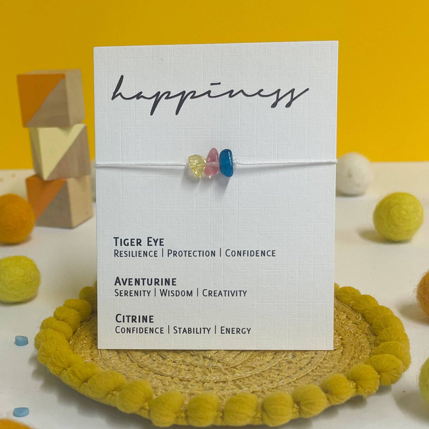 Adjustable Crystal Bracelet - Happiness