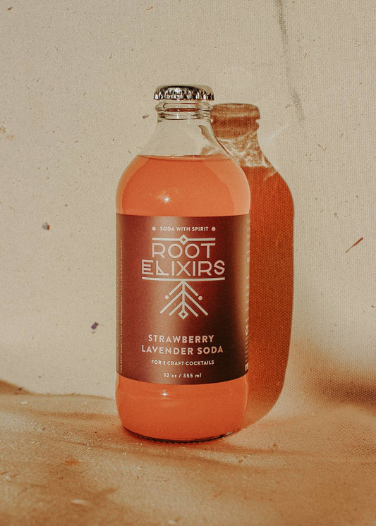 Root Elixirs Sparkling Strawberry Lavender Cocktail Mixer