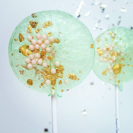 Sea Foam Green & Pink Lollipops, Pear, 10/Case