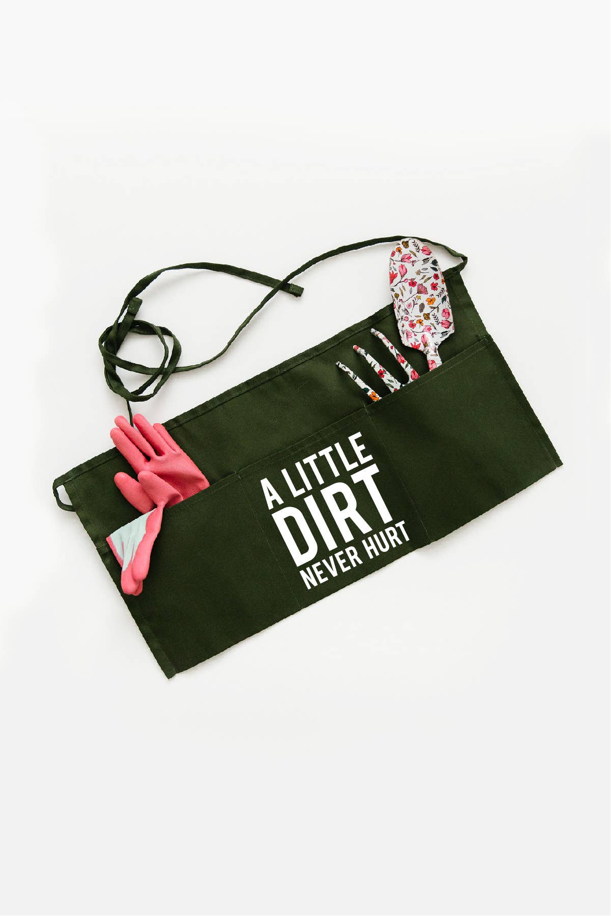 Dirt Never Hurt Garden Waist Apron | Spring 2024 | Gardener Gift: Forest Green
