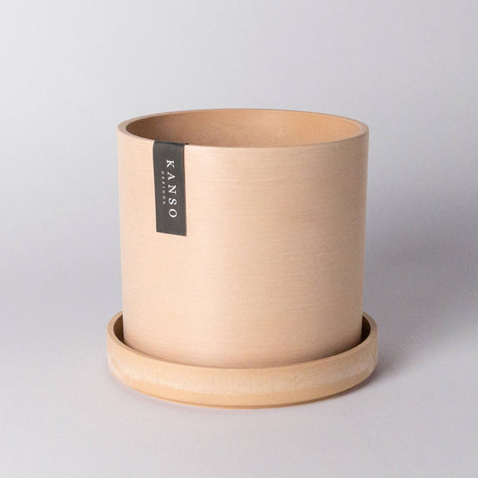 7"  Muted Coral Signature Planters & Saucer | Earth Tones