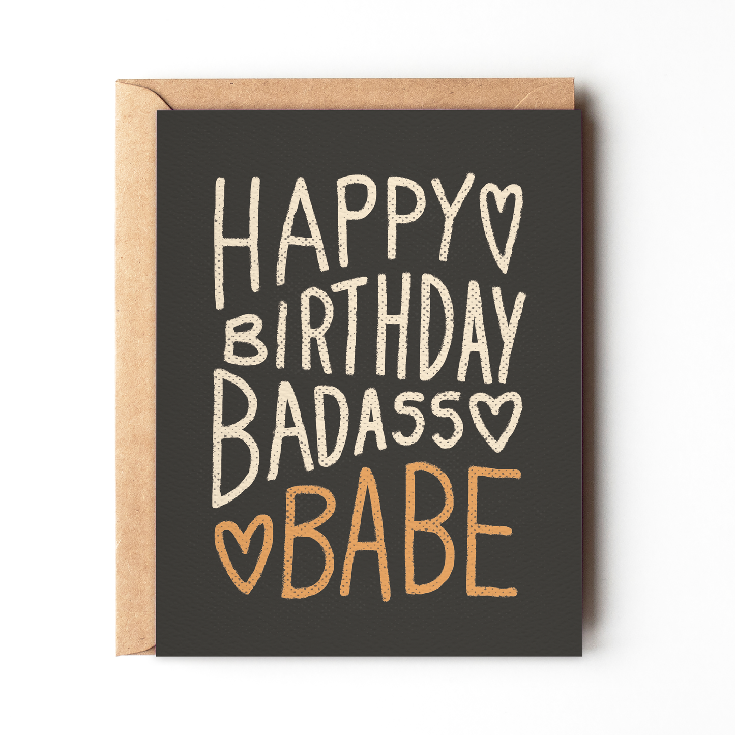 Happy Birthday Badass Babe - Black Birthday Card