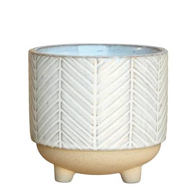 Ramos Chevron Cachepot, Stoneware - 4